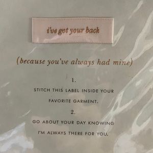 Kate Spade sew-in label “I’ve got your back”